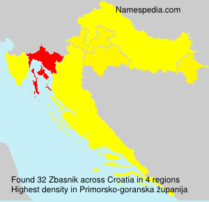 Surname Zbasnik in Croatia