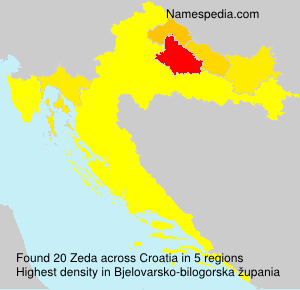 Surname Zeda in Croatia Surname Zeda in Croatia