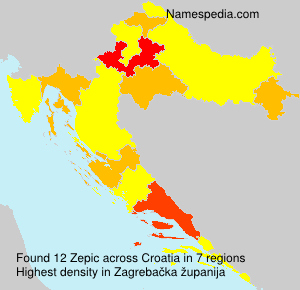 Surname Zepic in Croatia Surname Zepic in Croatia