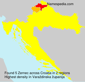 Surname Zernec in Croatia Surname Zernec in Croatia
