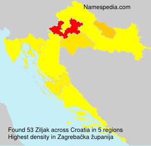 Surname Ziljak in Croatia Surname Ziljak in Croatia
