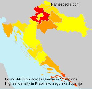 Surname Zitnik in Croatia Surname Zitnik in Croatia