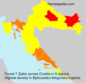 Surname Zjakic in Croatia Surname Zjakic in Croatia