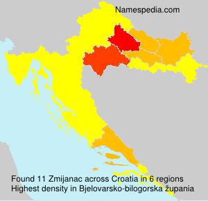 Surname Zmijanac in Croatia Surname Zmijanac in Croatia