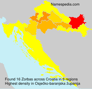 Surname Zorbas in Croatia Surname Zorbas in Croatia