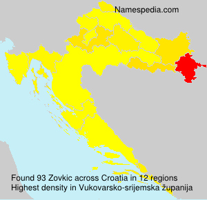 Surname Zovkic in Croatia Surname Zovkic in Croatia