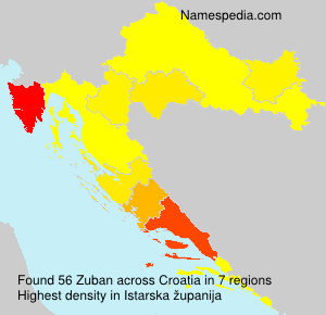 Surname Zuban in Croatia Surname Zuban in Croatia