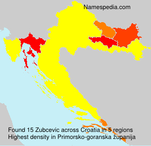 Surname Zubcevic in Croatia Surname Zubcevic in Croatia