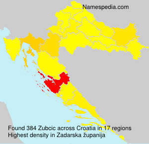 Surname Zubcic in Croatia