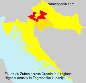 Surname Zubec in Croatia Surname Zubec in Croatia
