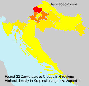 Surname Zucko in Croatia Surname Zucko in Croatia