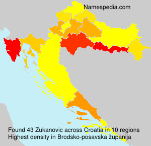 Surname Zukanovic in Croatia Surname Zukanovic in Croatia