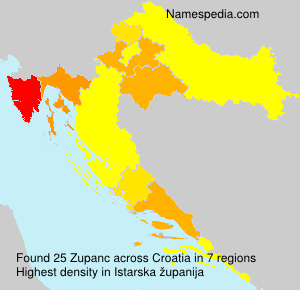 Surname Zupanc in Croatia