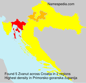 Surname Zvanut in Croatia Surname Zvanut in Croatia