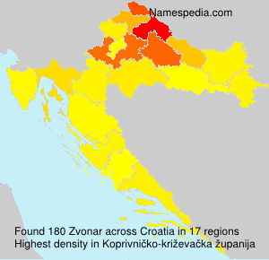 Surname Zvonar in Croatia Surname Zvonar in Croatia