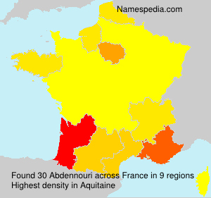 Surname Abdennouri in France Surname Abdennouri in France