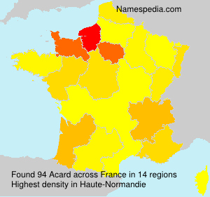 Surname Acard in France Surname Acard in France