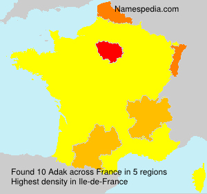 Surname Adak in France Surname Adak in France
