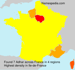 Surname Adhar in France Surname Adhar in France