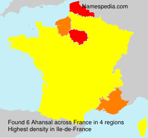 Surname Ahansal in France