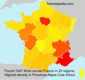 Surname Aime in France Surname Aime in France