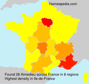 Surname Aimedieu in France Surname Aimedieu in France