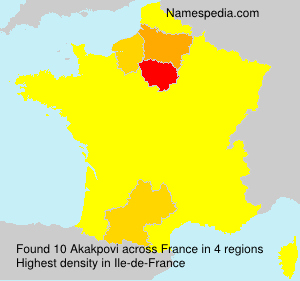 Surname Akakpovi in France Surname Akakpovi in France
