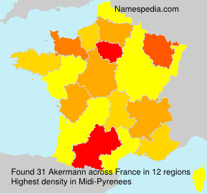 Surname Akermann in France Surname Akermann in France