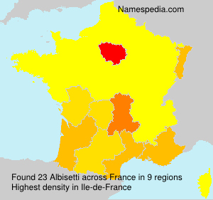 Surname Albisetti in France Surname Albisetti in France