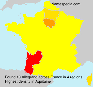 Surname Allegrand in France Surname Allegrand in France