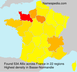 Surname Allix in France Surname Allix in France
