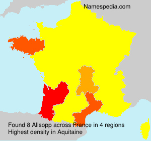 Surname Allsopp in France Surname Allsopp in France