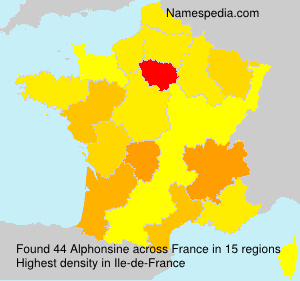 Surname Alphonsine in France Surname Alphonsine in France