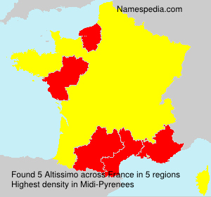 Surname Altissimo in France Surname Altissimo in France