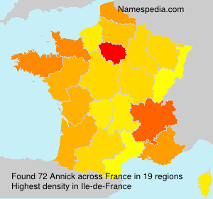 Surname Annick in France Surname Annick in France
