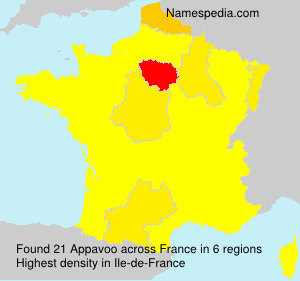 Surname Appavoo in France Surname Appavoo in France