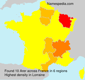 Surname Arer in France Surname Arer in France