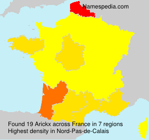Surname Arickx in France Surname Arickx in France