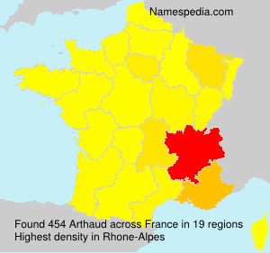 Surname Arthaud in France