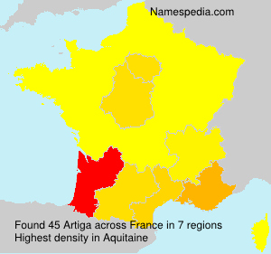 Surname Artiga in France