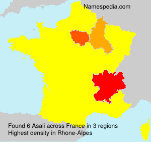 Surname Asali in France Surname Asali in France