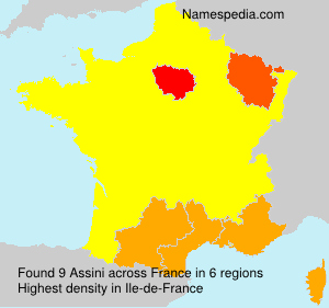 Surname Assini in France Surname Assini in France