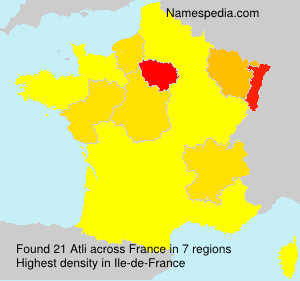 Surname Atli in France Surname Atli in France