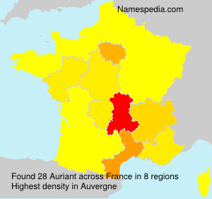Surname Auriant in France Surname Auriant in France