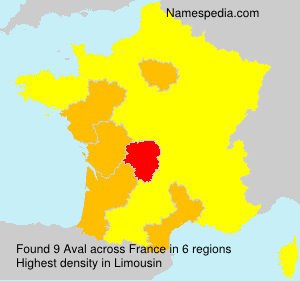 Surname Aval in France Surname Aval in France