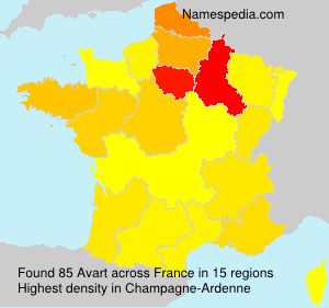 Surname Avart in France Surname Avart in France