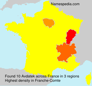 Surname Avdatek in France Surname Avdatek in France