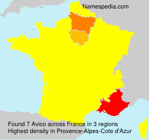 Surname Avico in France Surname Avico in France