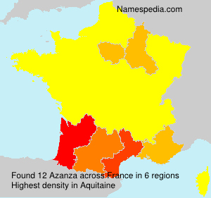 Surname Azanza in France Surname Azanza in France