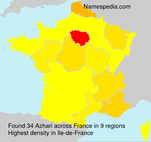 Surname Azhari in France Surname Azhari in France